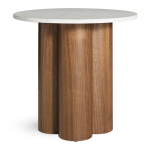 4/4 Side Table - Banswara Marble + Walnut