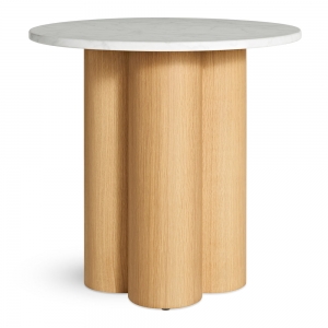 4/4 Side Table - Banswara Marble + White Oak